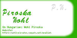 piroska wohl business card